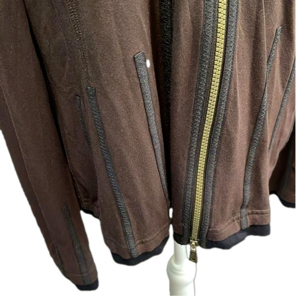 Orwell fairytale Sz 16 brown with black horizontal black stripes zip up jacket - Picture 3 of 9